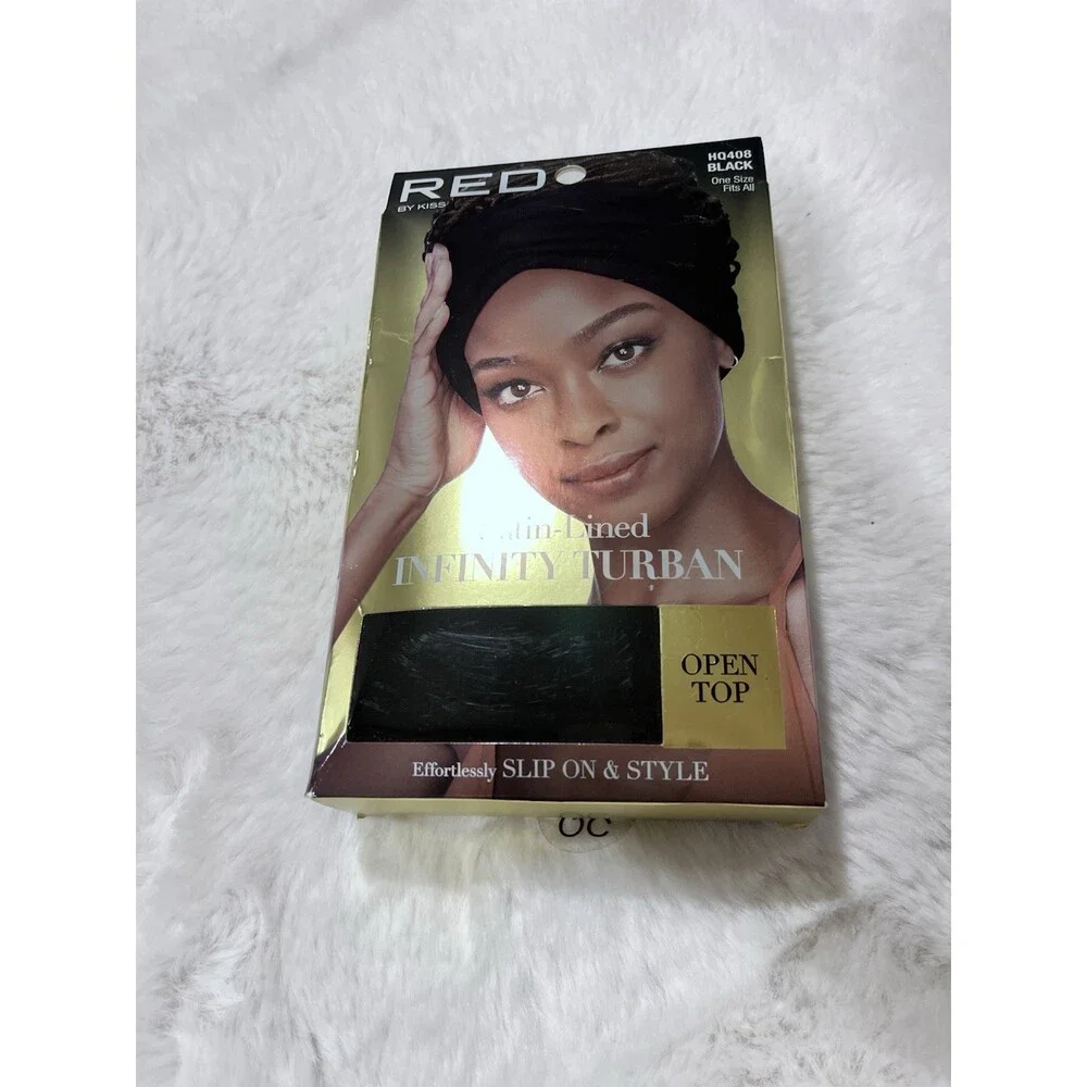 Red by Kiss Satin Lined Infinity Turban – Slip-On Head Wrap